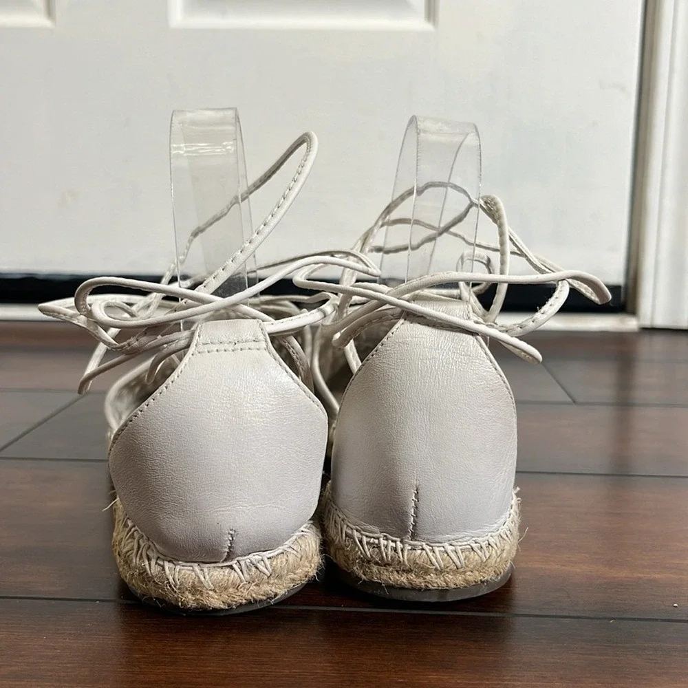 Jasper & Jeera Rosecut Leather Espadrilles‎ Women's 8 White Boho